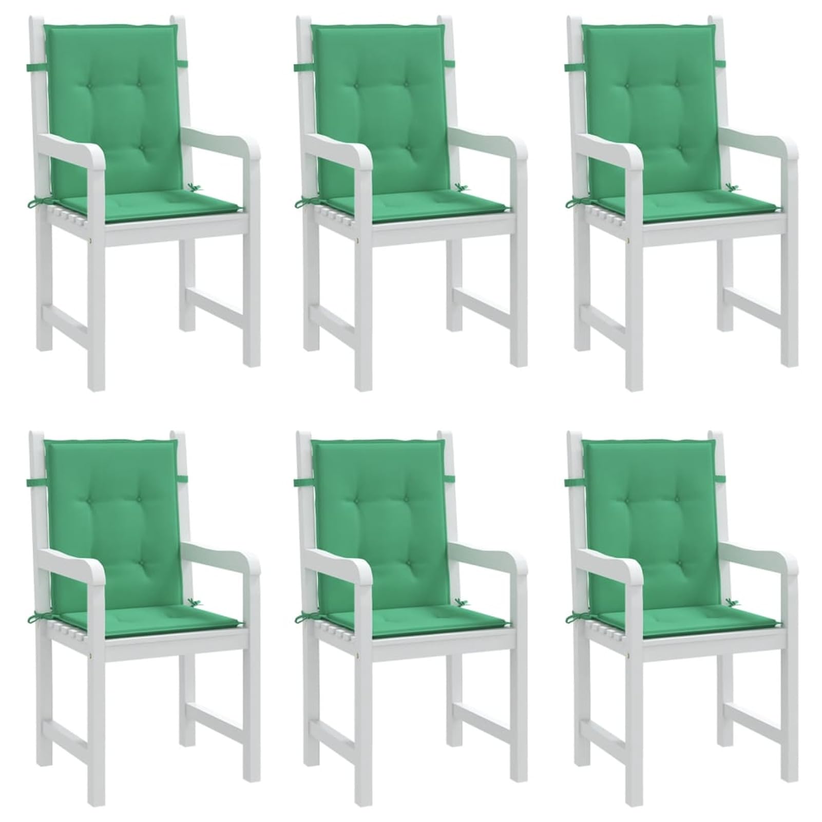 Cojín Silla jardín Respaldo bajo 6 uds Tela Oxford Verde, Cojines para Butacas De Jardin, Cojines Sillas Cocina, Cojines para Sillas De Terraza, Cojin Silla Exterior