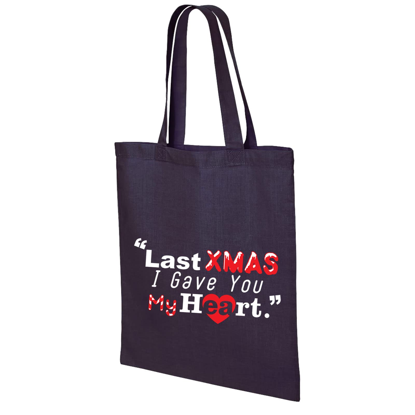 Vagile Unisex Navy Wham Last Xmas I Gave You My Heart Secret Santa Gift Christmas Xmas Cotton Tote Present