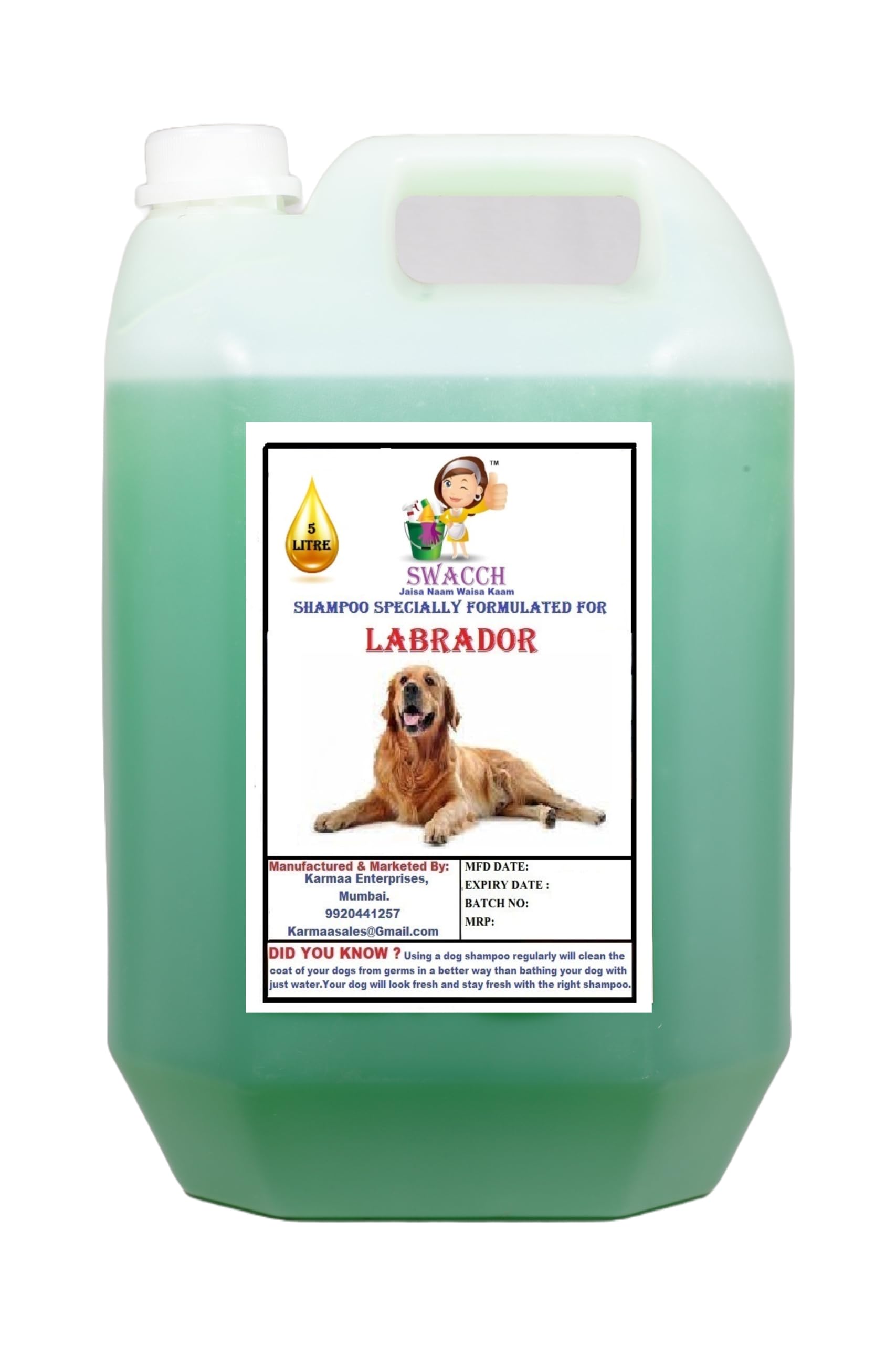 SWACCH Shampoo Specially FORMULATED for Labrador (5 Litre) NEEM ALOVERA (B0BTHZCTC4) Amazon Price History, Amazon Price Tracker