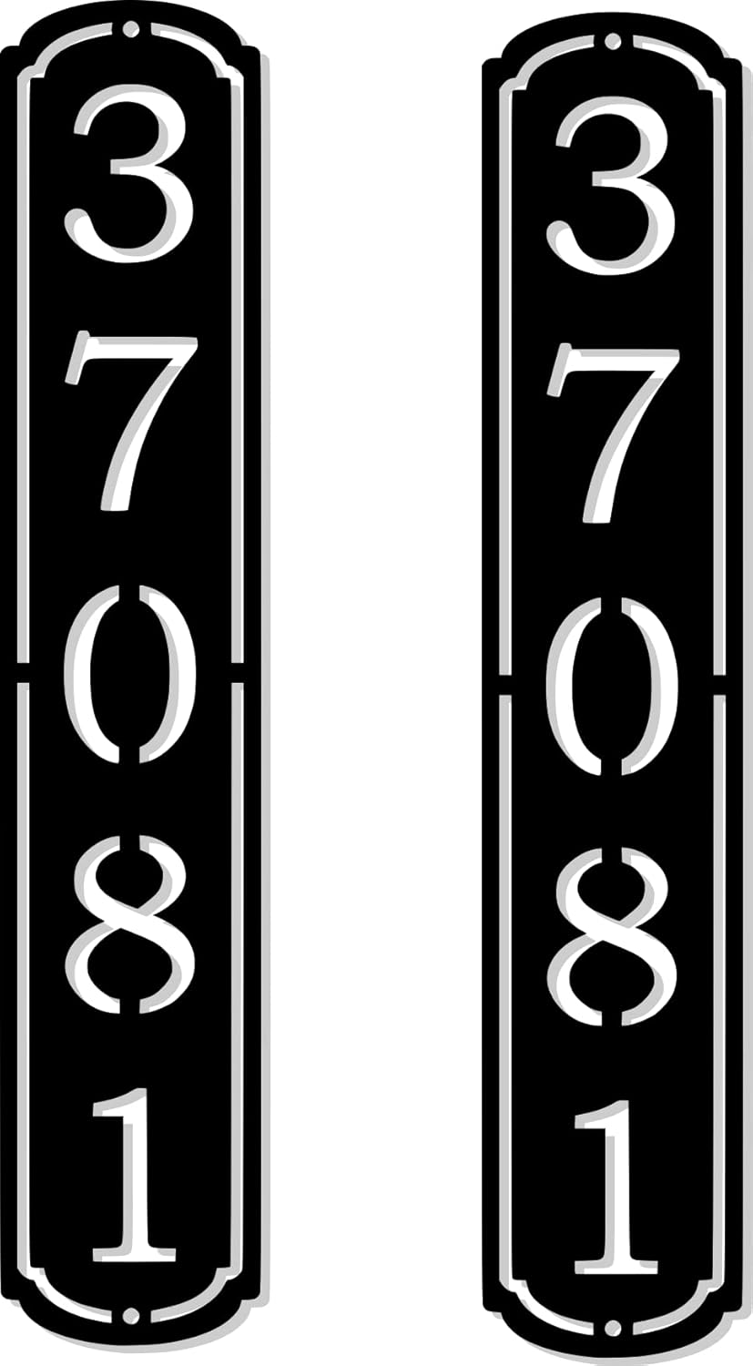 2 PACK - 18" x 3.5" Vintage Mailbox Numbers - Address Numbers for Houses - Mailbox Numbers for Outside (Raw Steel (Will Rust))