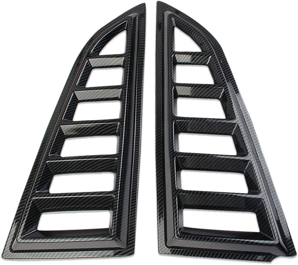 Korlot Carbon Fiber Side Window Louvers Air Vent Shades Cover Blinds for Chevrolet Corvette C7 2014-2019
