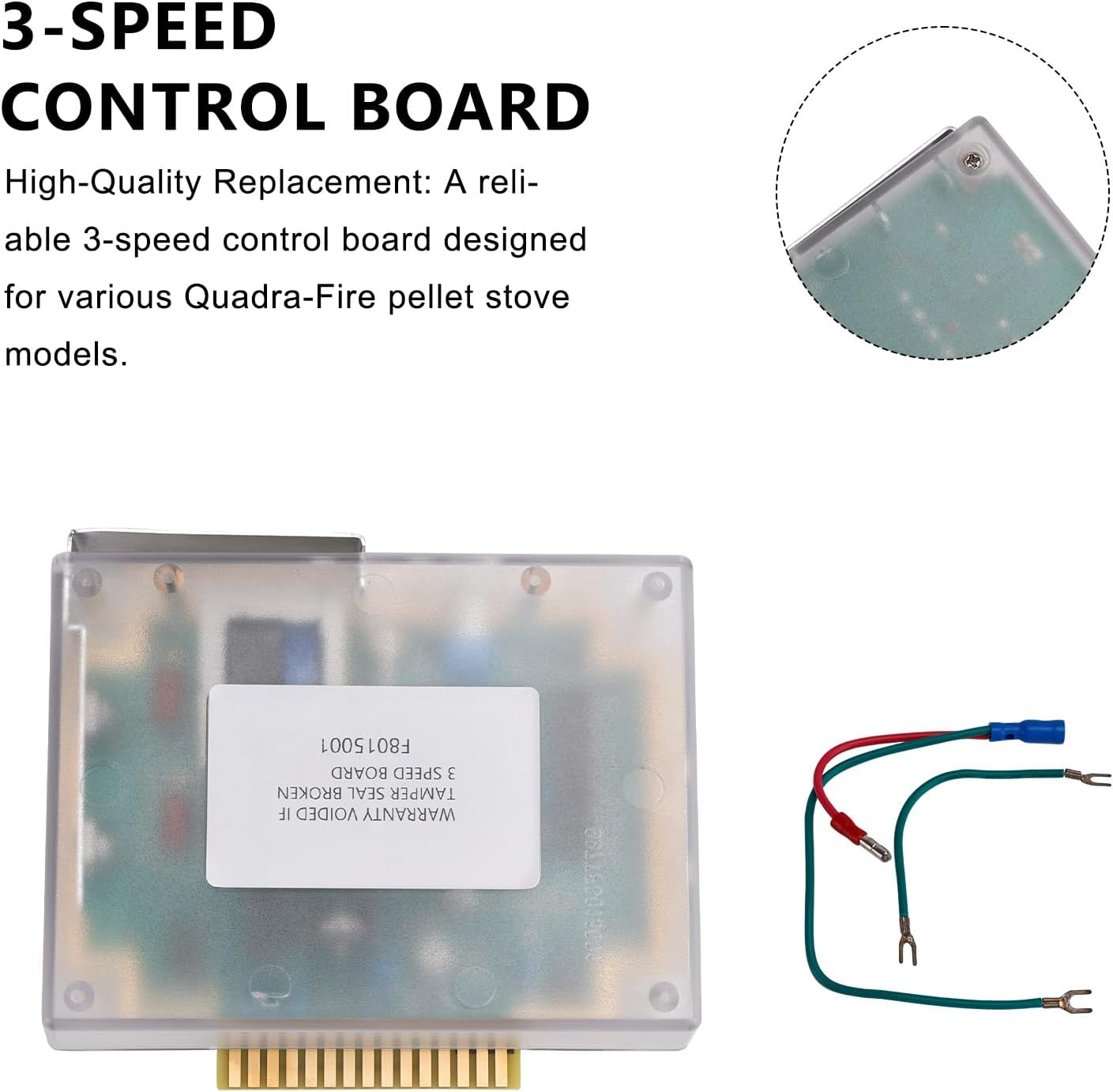 3 Speed Control Box Circuit Board SRV7000-205/SRV7000-704 Fit For Quadra-Fire Pellet 120V, AC Replace 230-1844 230-1131 812-4410
