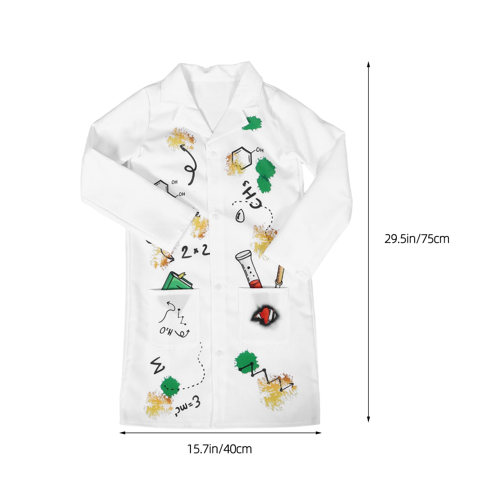 BESPORTBLE Camice da laboratorio per bambini, camice da dottore per bambini, costume da scienziato, vestito da dottore per, costume da scienziato con parrucca per e bambine