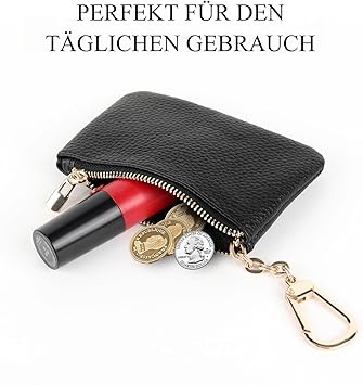 Kleine Portemonee Met Sleutelring Dames &heren Rfid Mini Portemonnee Echt Leren 4 Pasjeshouder 2 Muntvak 12 5x8x1cm Olive 842693017