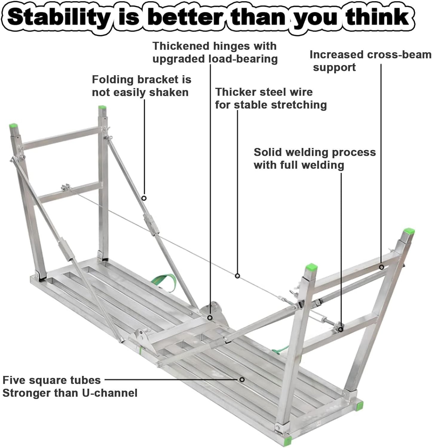 Folding Scaffolding Equipment, Portable Galvanized Steel Welding Scaffolding, Multipurpose Work Platform Scaffold Tower Ladder Stool Work Bench, 880 lbs Maximum Load(180cm)