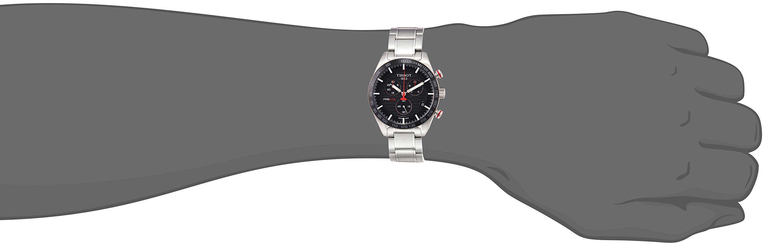 Tissot Mens T-Sport PRS-516 Quartz Chronograph Red and Black Bracelet Watch T100.417.11.051.01 product thumbnail 3