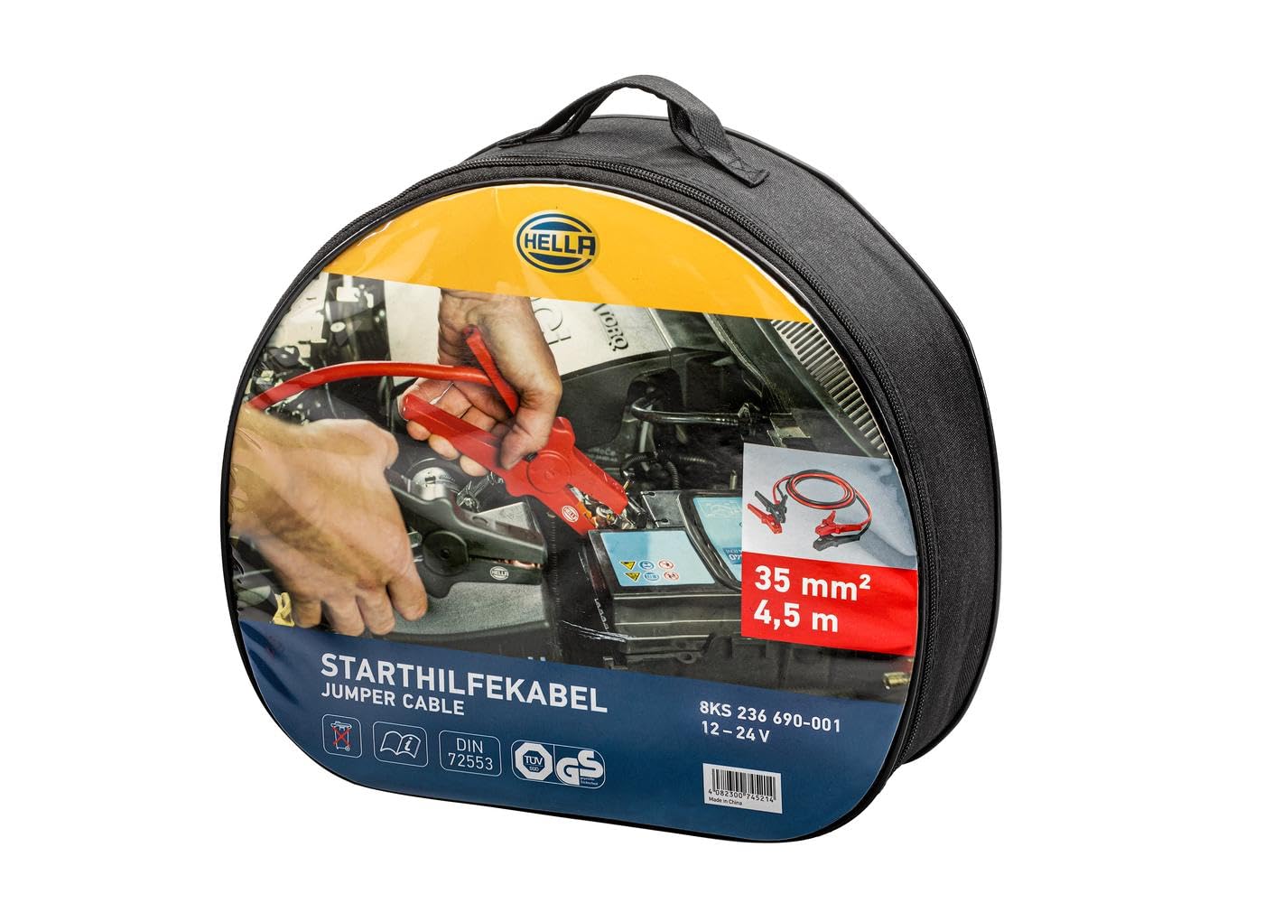 HELLA 8KS 236 690-001 Cable de empalme para arranque - 12/24V - 480A - Cable: 4.5m - sin protección contra sobretensiones
