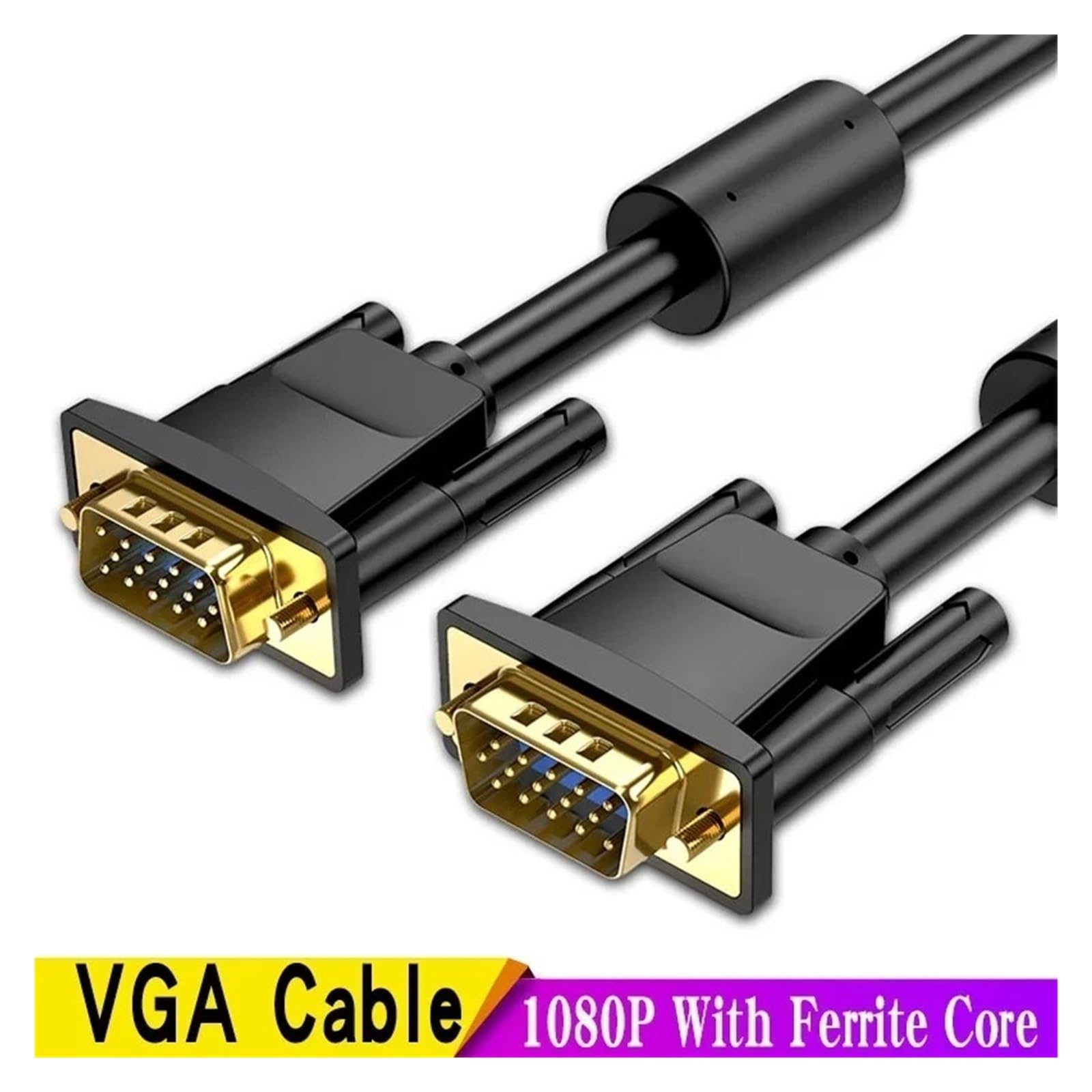 Ethernet-Kabel, VGA-Stecker auf Stecker-Kabel, 1080P, 1–20 m, Ferritkern, Monitor, Projektor