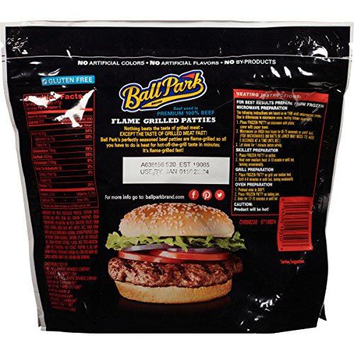 Ball Park Fully-Cooked Flame Grilled Beef with Cheese & Bacon Patties, 6 Count (Frozen)