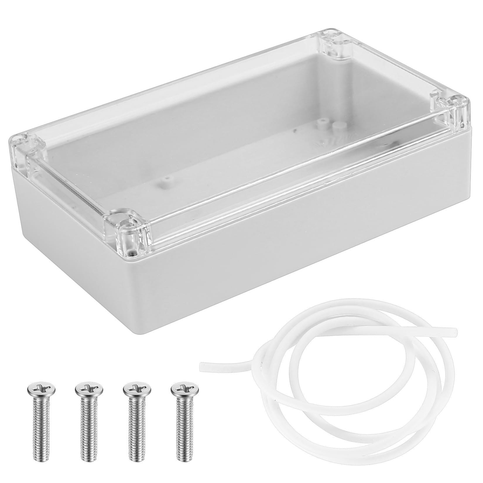 ABS Plastik Elektronische Gehäuse Box, Wasserdichte IP65 Leergehäuse Kunststoff Gehäuse mit Klar Deckel, Industriegehäuse, Abzweigdose Anschlussdose Verteilerdose Anschlusskasten, 200 x 120 x 56 mm