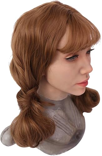 Miniatura 2 de EQAIWUJIE Kathy Female fake Face Realistic Silicone fake Head for Crossdresser Halloween Decoration, Parties, Fall Festival