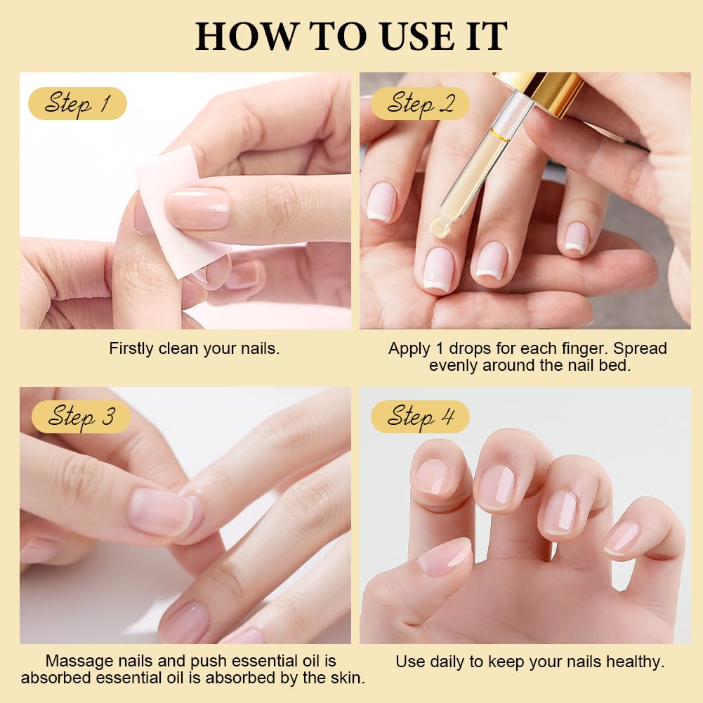 LOPHE Hydrating Cuticle Oil, 2pcs Cuticle Oil for Nails Nail and Cuticles Oils Contain Vitamin B, Moisturizes Cuticles - Image 4