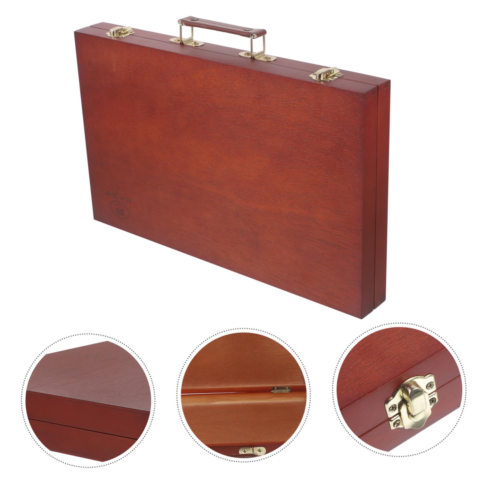Boîte à Peinture en Bois Style Européen Poignée, Rangement Pratique pour Pinceaux et Pigments, pour Artistes en Extérieur Bureau