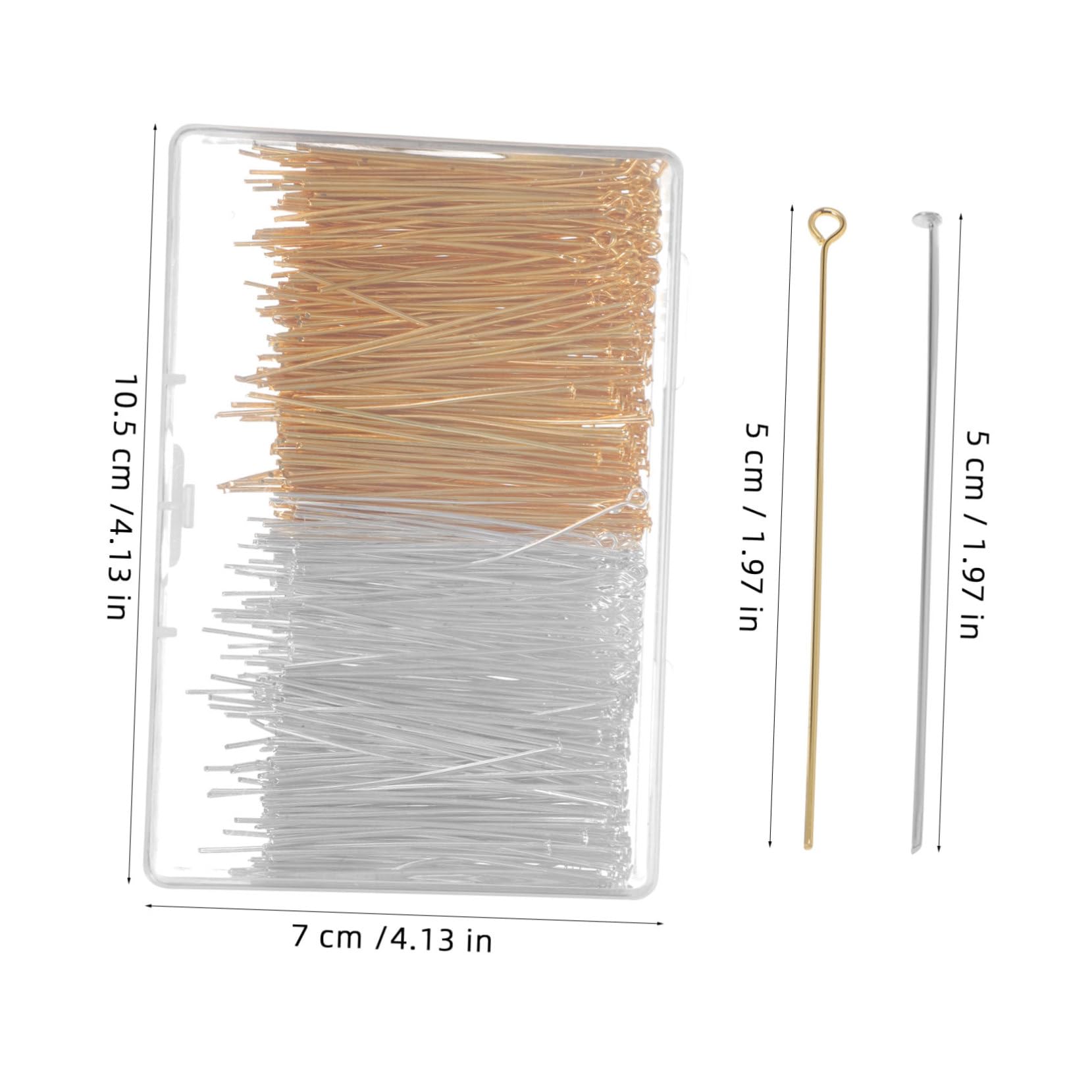 IWOWHERO DIY Jewelry Making Pins 800pcs Flat Head Eye Pins for Crafts Beading Supplies Earring Making