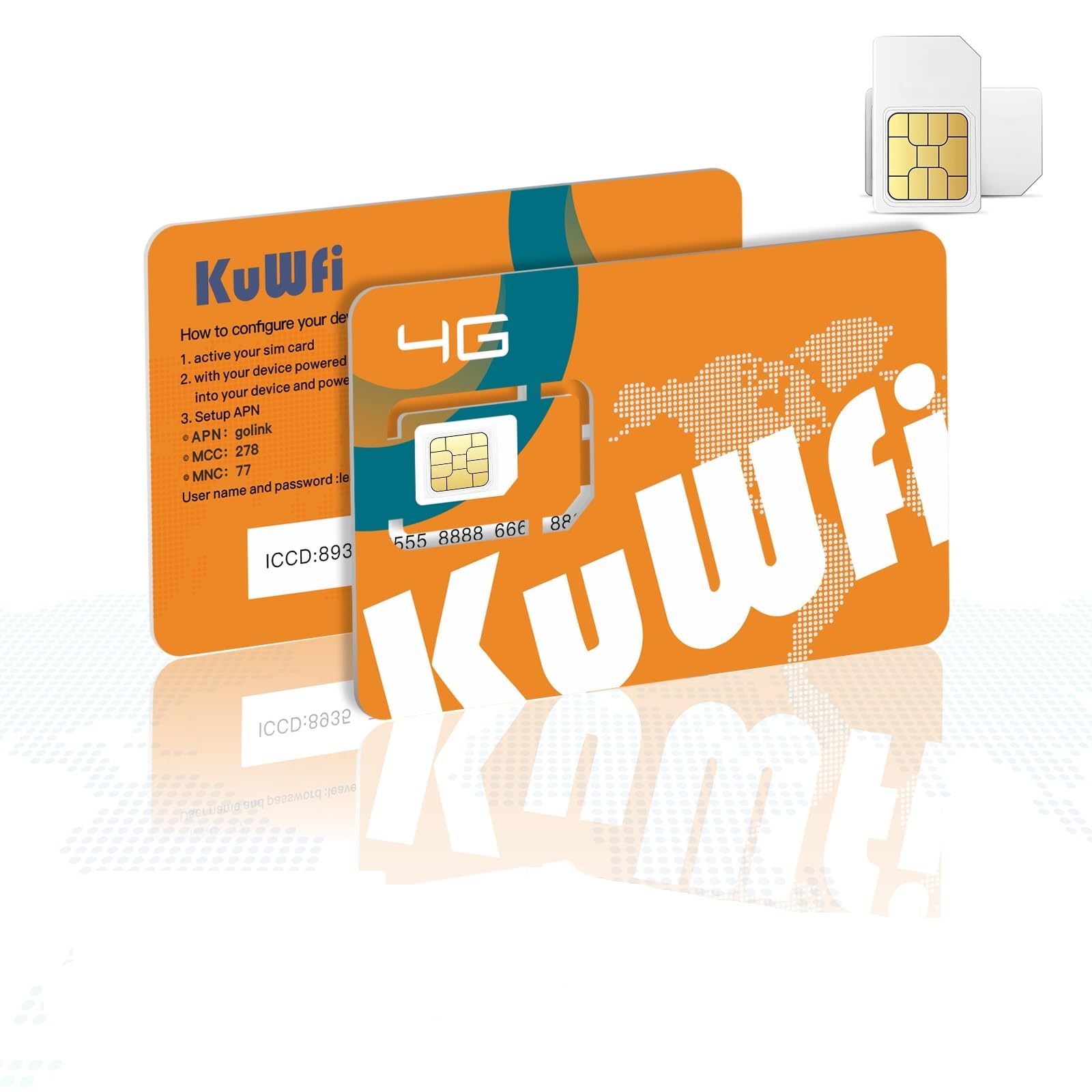 KuWFi 2GB Prepaid 4G LTE SIM Card for 30 Day Service Wireless Plan for Security Cameras, 4G Router- for Data, No Voice & Text No Contract IOT SIM Card