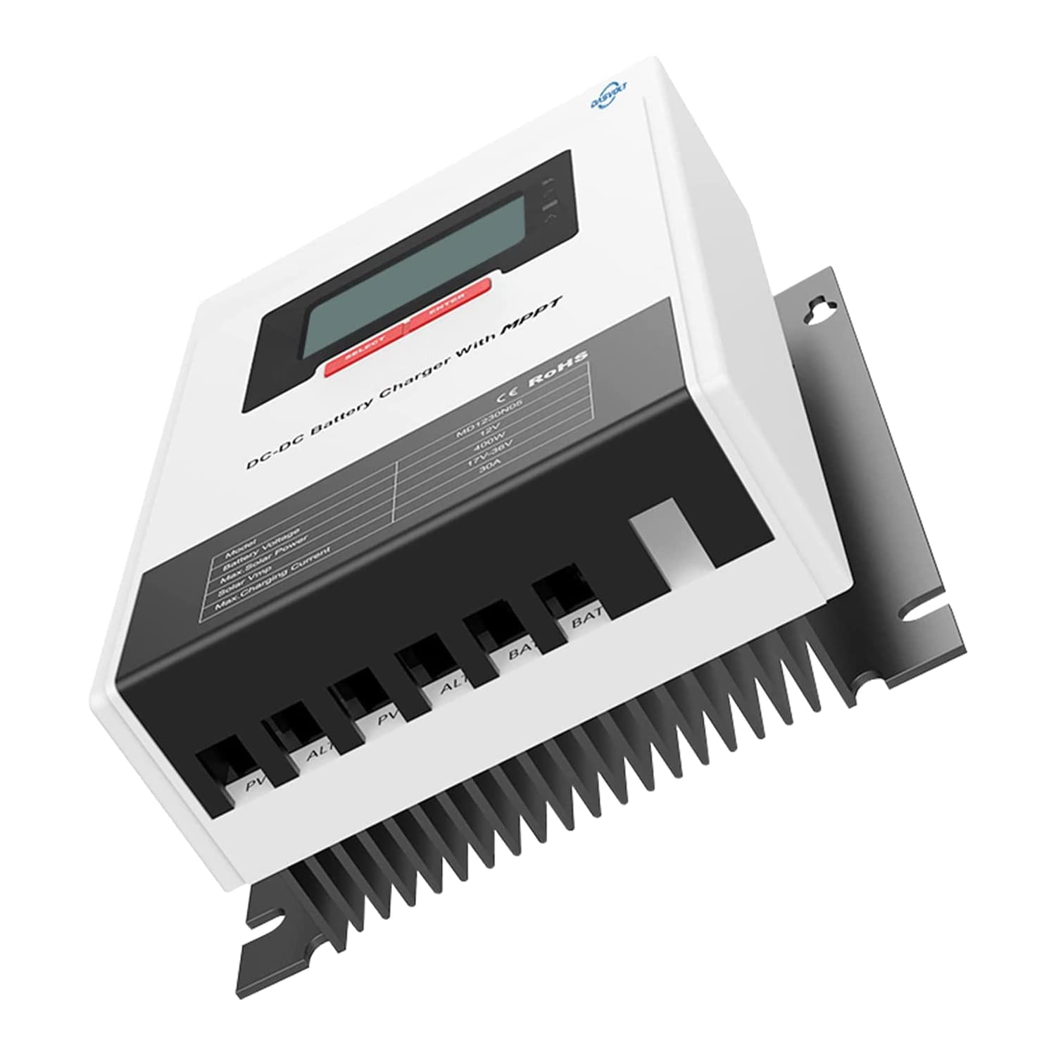 DASVOLT®, Ładowarka 12 V 50 A DC/DC MPPT z wbudowanym wejściem do systemu podwójnego akumulatora, wielostopniowe ładowanie, SRNE MD1250N05, baterie żelowe i litowe do samochodów kempingowych, łodzi