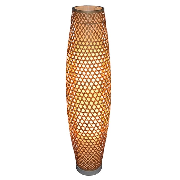 Buy BOWCORE Bamboo Wicker Floor Lamp Rattan Shade Vase Floor Light