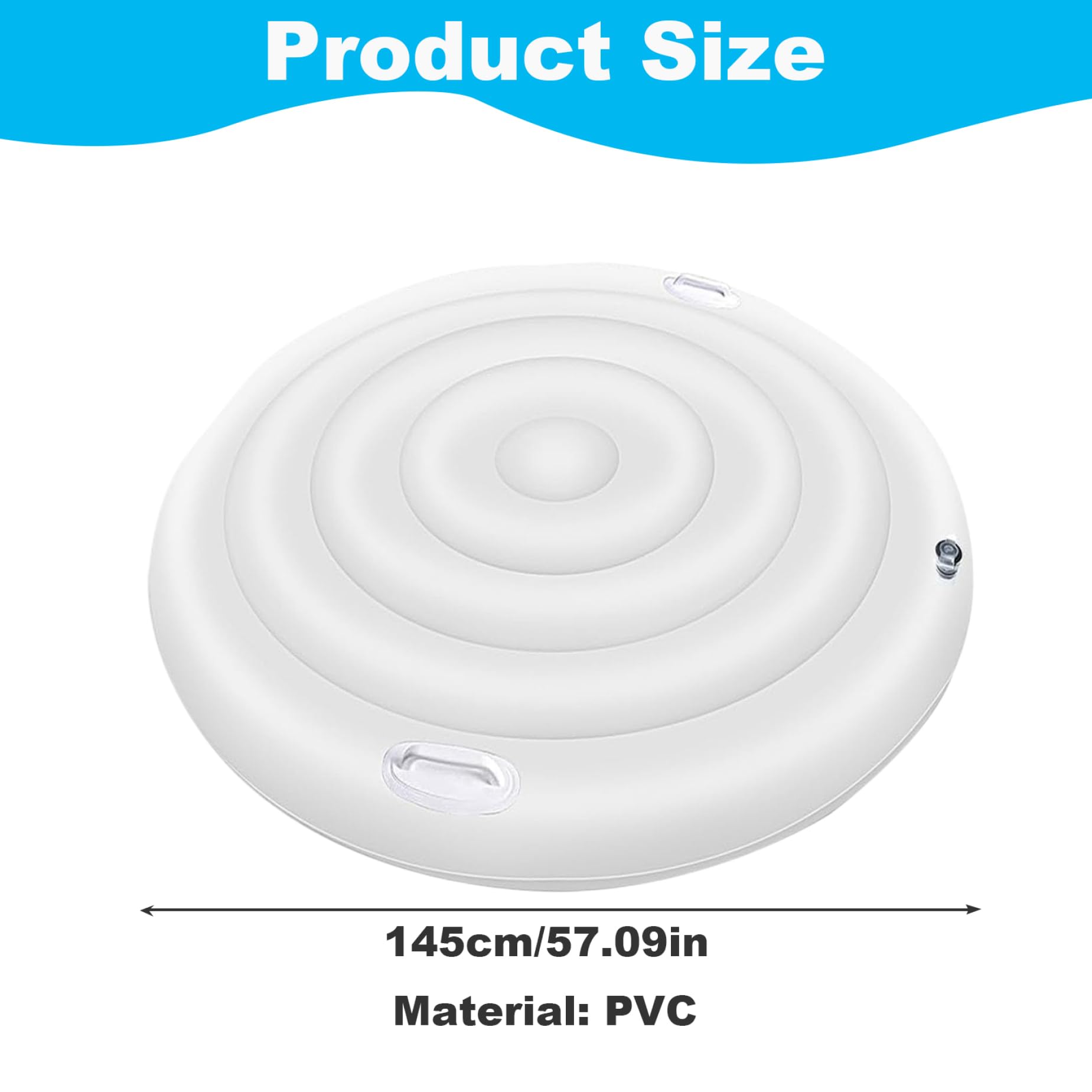 Funda inflable para bañera de hidromasaje de 57 pulgadas, cubierta aislada para jacuzzi, resistente al viento y a la lluvia, cubierta redonda para bañera de hidromasaje con asas, cubiertas de spa de