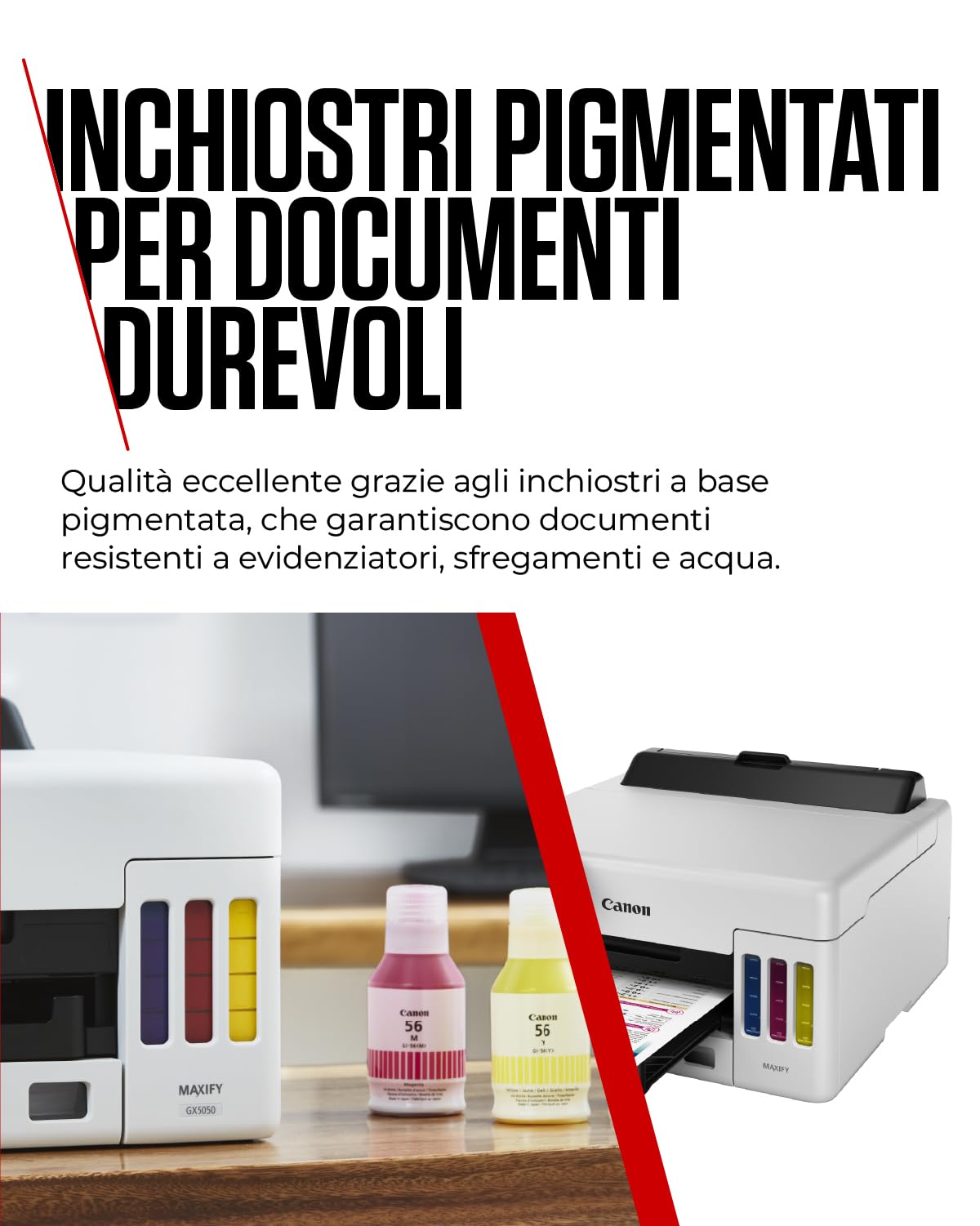 Canon Stampante a Colori per Casa e Ufficio MAXIFY GX5050 | Stampante Inkjet MegaTank | Stampa Formato A4 con Connettività WiFi, Ethernet e USB