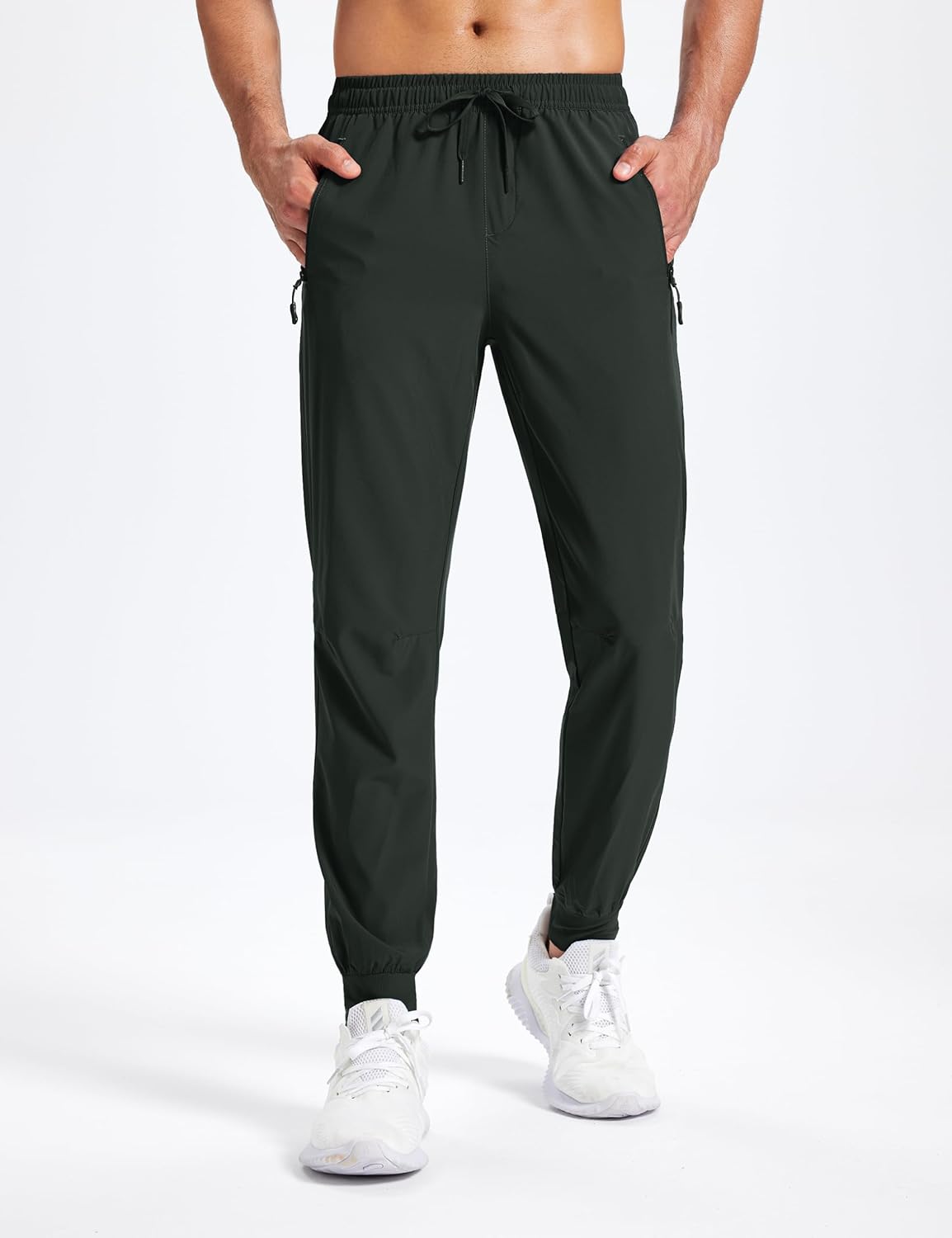 MAGNIVIT Men's Sweatpants with 3 Zipper Pockets Athletic Workout Lightweight Pants Quick Dry Running Joggers for Men - Image 2
