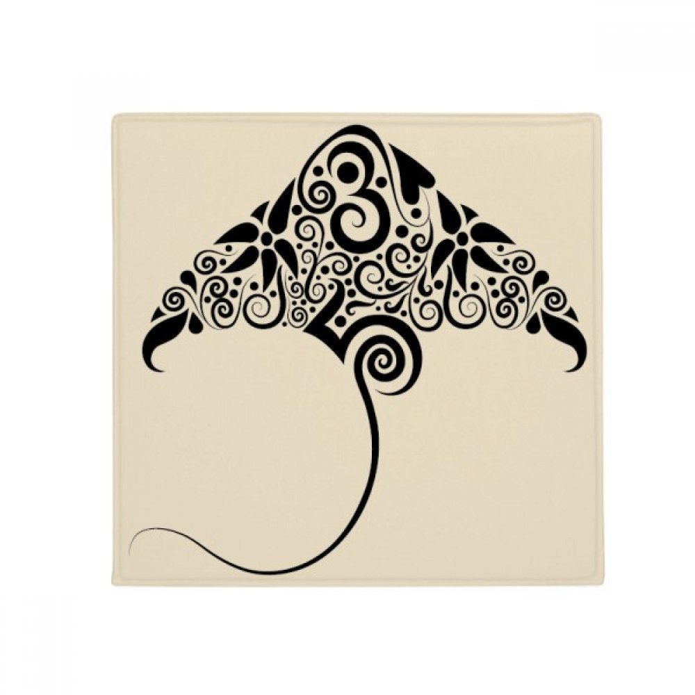 Tapis animaux cheval noir 60x60cm antidérapant pour cuisine et salon