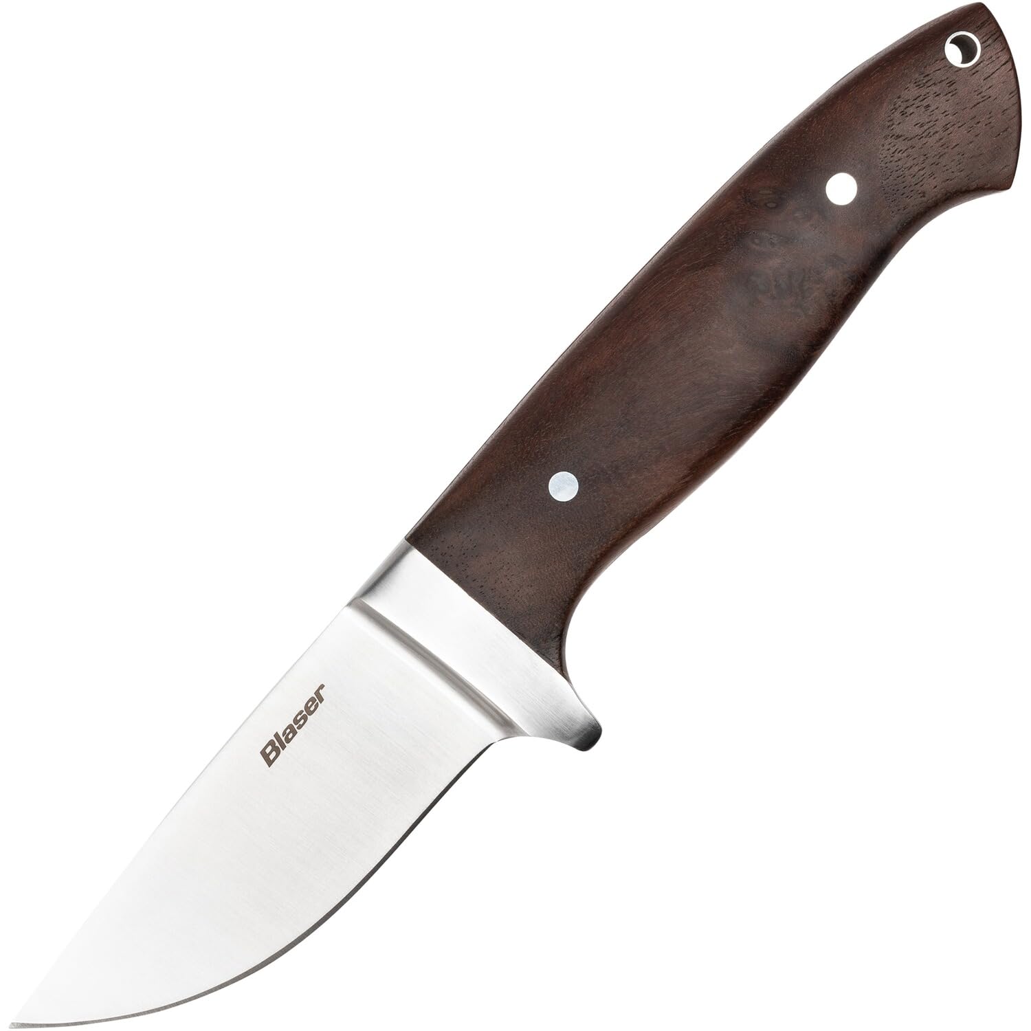 Blaser | Jagdmesser | Drop-Point-Klinge aus D2-Stahl | Moderner Kunststoffgriff | Full-Tang-Bauweise | Inklusive Nylon-Scheide | Für Jäger | Pflegeleicht | Widerstandsfähig gegen Feuchtigkeit