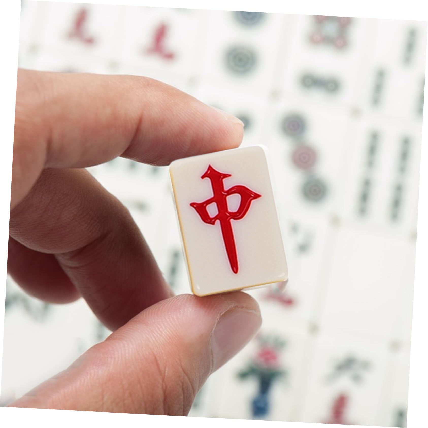 Miniatur Mahjong Steine 1 Kasten aus Melamin für Reisen und Wohnheime