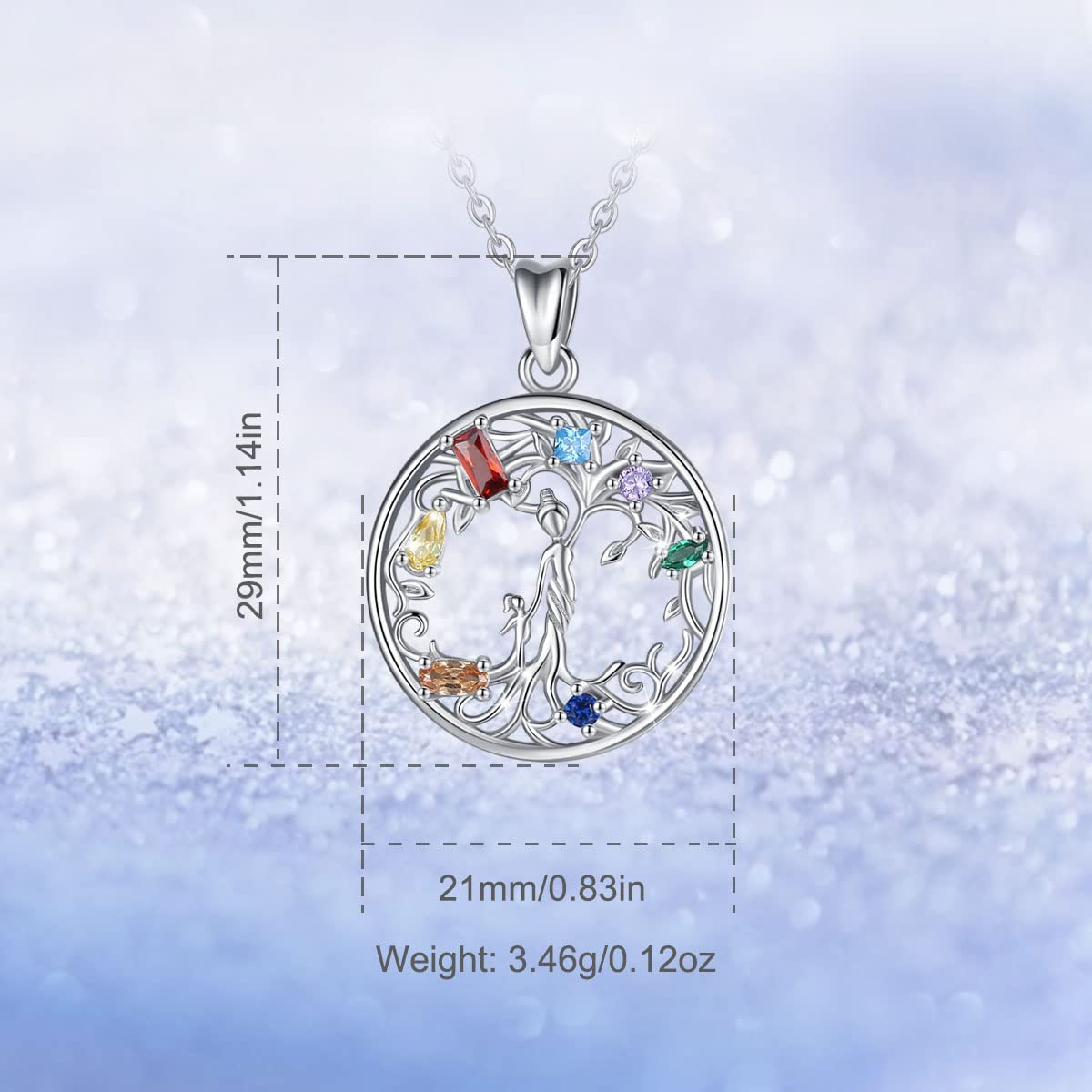 EUDORA Harmony Ball Collana Albero della Vita per Donna Argento Sterling 925 Cubic Zirconia Ciondolo Albero Madre Gioielli Regalo per Ragazza Madre Figlia Moglie, Catena 45 cm