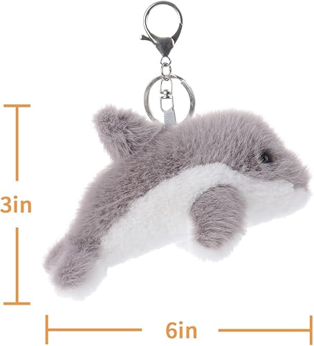 Miniatura 2 de Apricot Lamb Cute Toys Plush Dolphin Stuffed Animal Soft Keychain for Kids Bag, Purse, Backpack, Handbag (6 Inches)