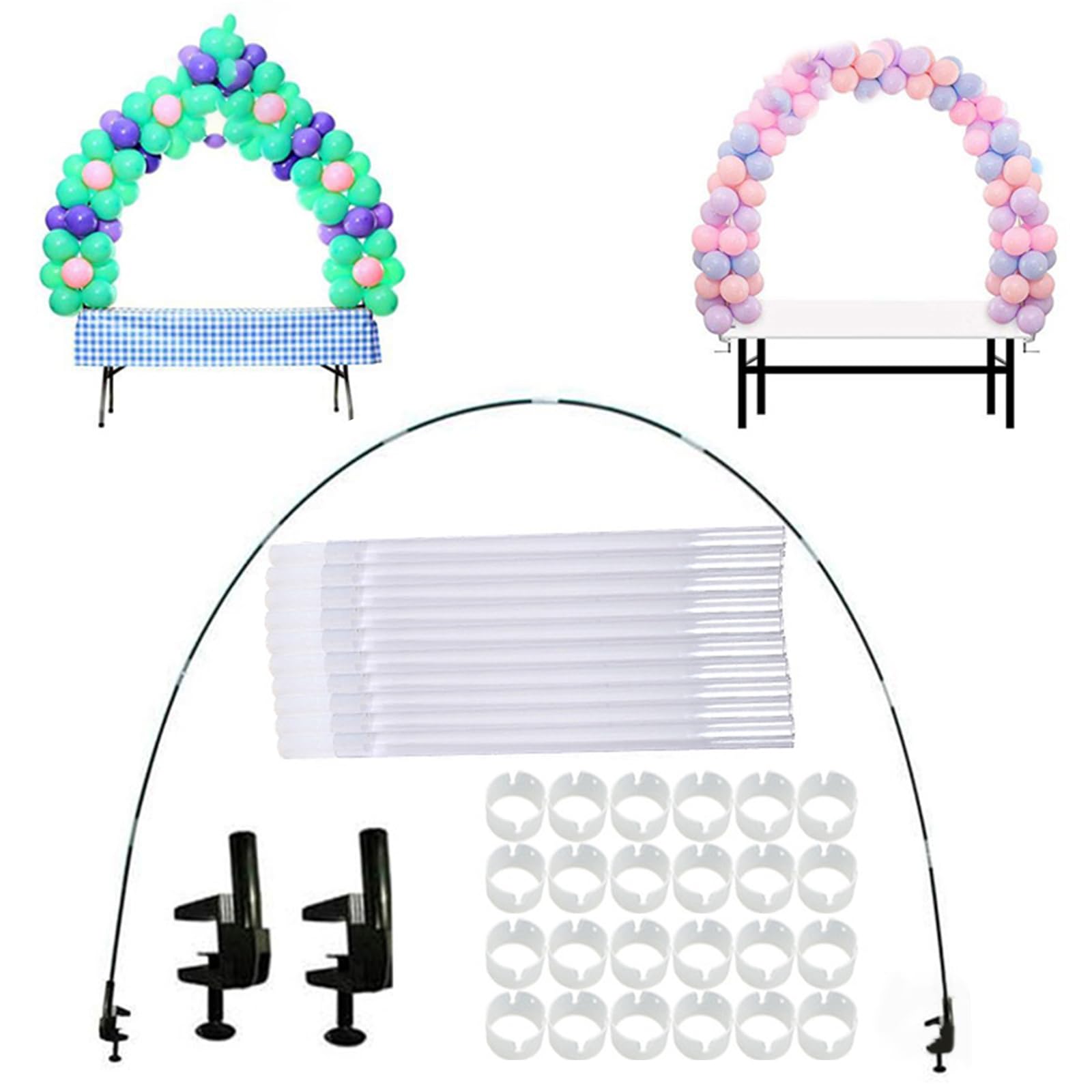Soporte de arco de globo ajustable, soporte de escritorio de bases de globo para cumpleaños, bodas, fiestas, decoraciones de primer año de bebé