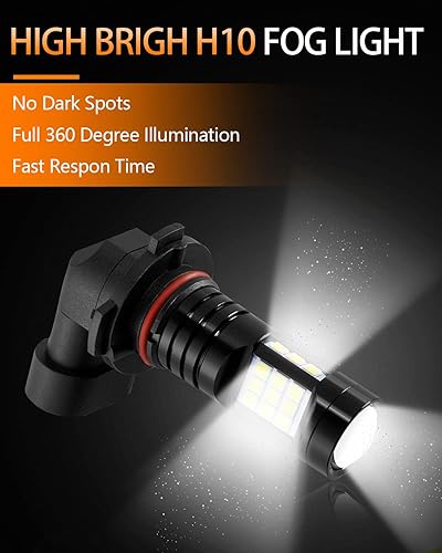 Miniatura 2 de MEALAM 6000 K xenón blanco H10 9145 9140 LED antiniebla bombilla 2400 lúmenes por par de lámparas halógenas compatibles con Toyota Tundra 2007 2008