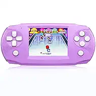 Great Boy 16 Bit Handheld Game for Kids, 3.2'' IPS Large Screen, Built-in 100 Classic Video Games, Rechargeable Gaming Player for Boys Girls, Ideal Gift for Easter Birthday Christmas (Purple)