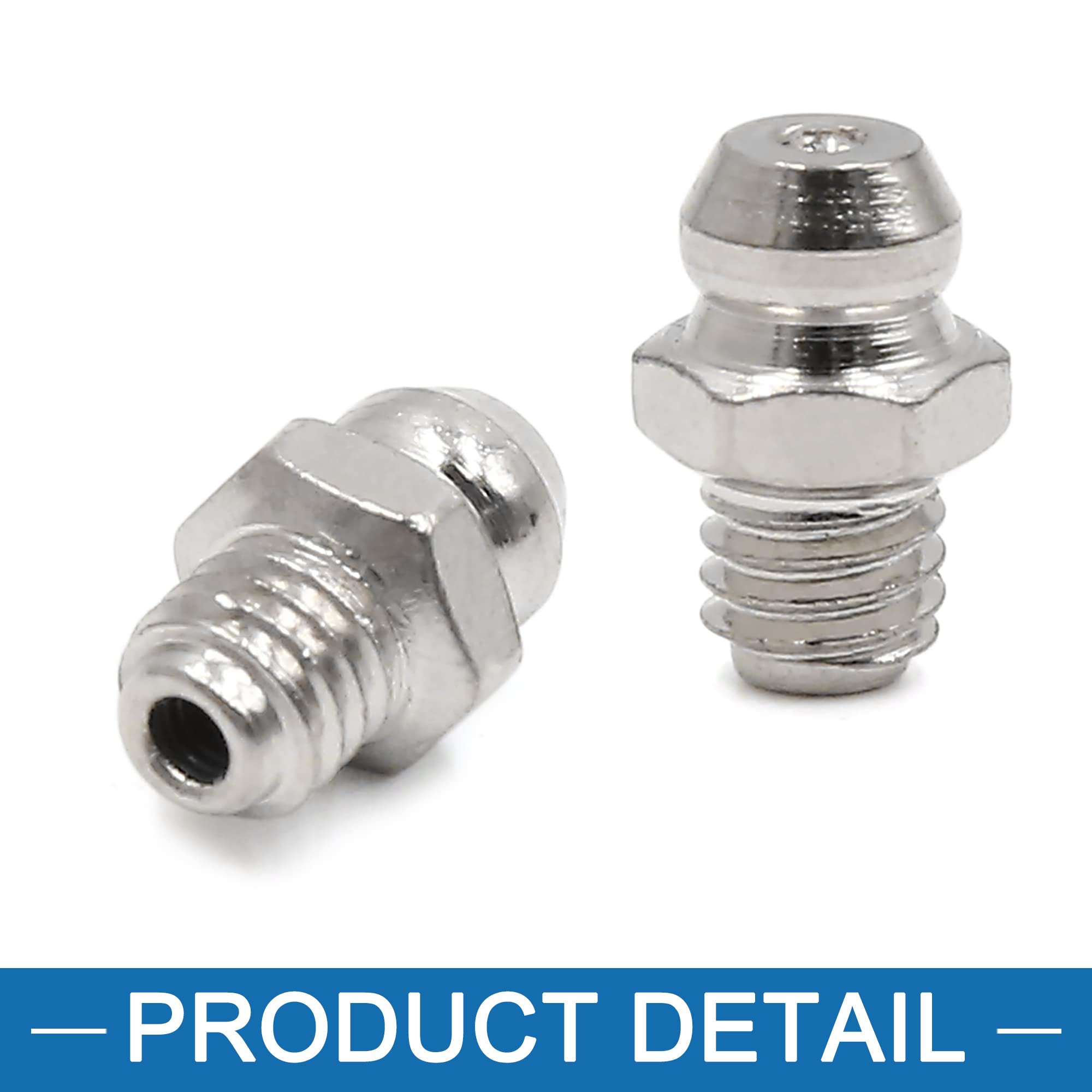 ABSPRO Raccordo Nipplo per Ingrassatore M6 x 1 Dritto Nickel Placcato Zestaw 80
