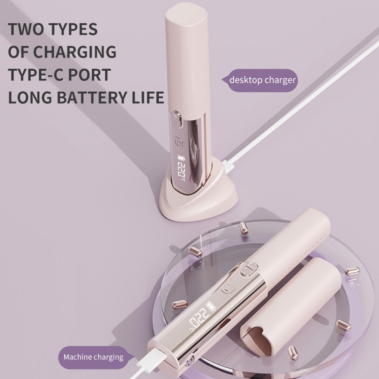 Cordless Hair Straightener, Travel Flat Iron, Ajustable Temperature Hair Styling Tool, Lightweight Recargable Cerámica Plates For Quick Smooth Styling, Portable Hairs Tool Women Home Salon Use