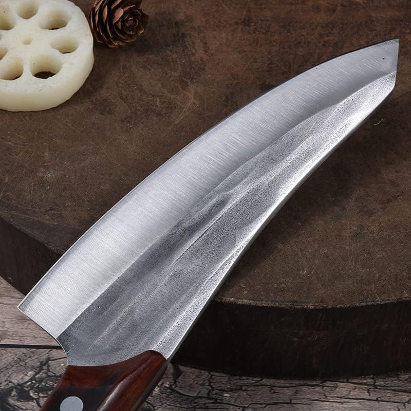 Meat Cleaver,Cleaver Knife 6.5 Inch Forged Boning Knife Sharp Edge Hunting Fishing Knife 5cr15 High Carbon Steel Meat Cleaver Chef Butcher Kitchen Knife (Color : Knife with cover)