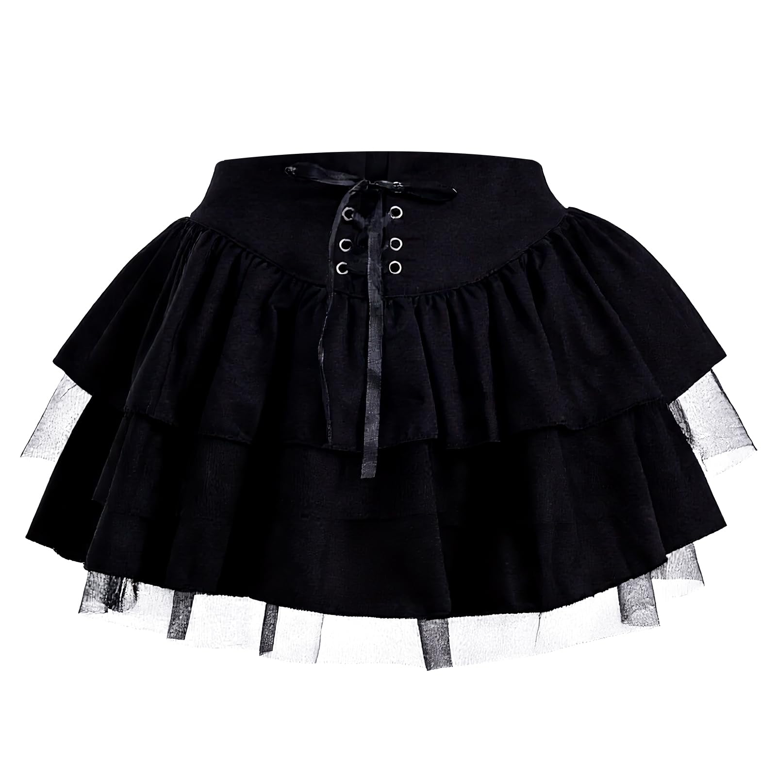 KOJOOIN Damesrok, geruite mini-plooirok, gotische jurk, hoge taille, cosplay-jurk, A-lijn met vetersluiting (herbruikbare verpakking), roze, L