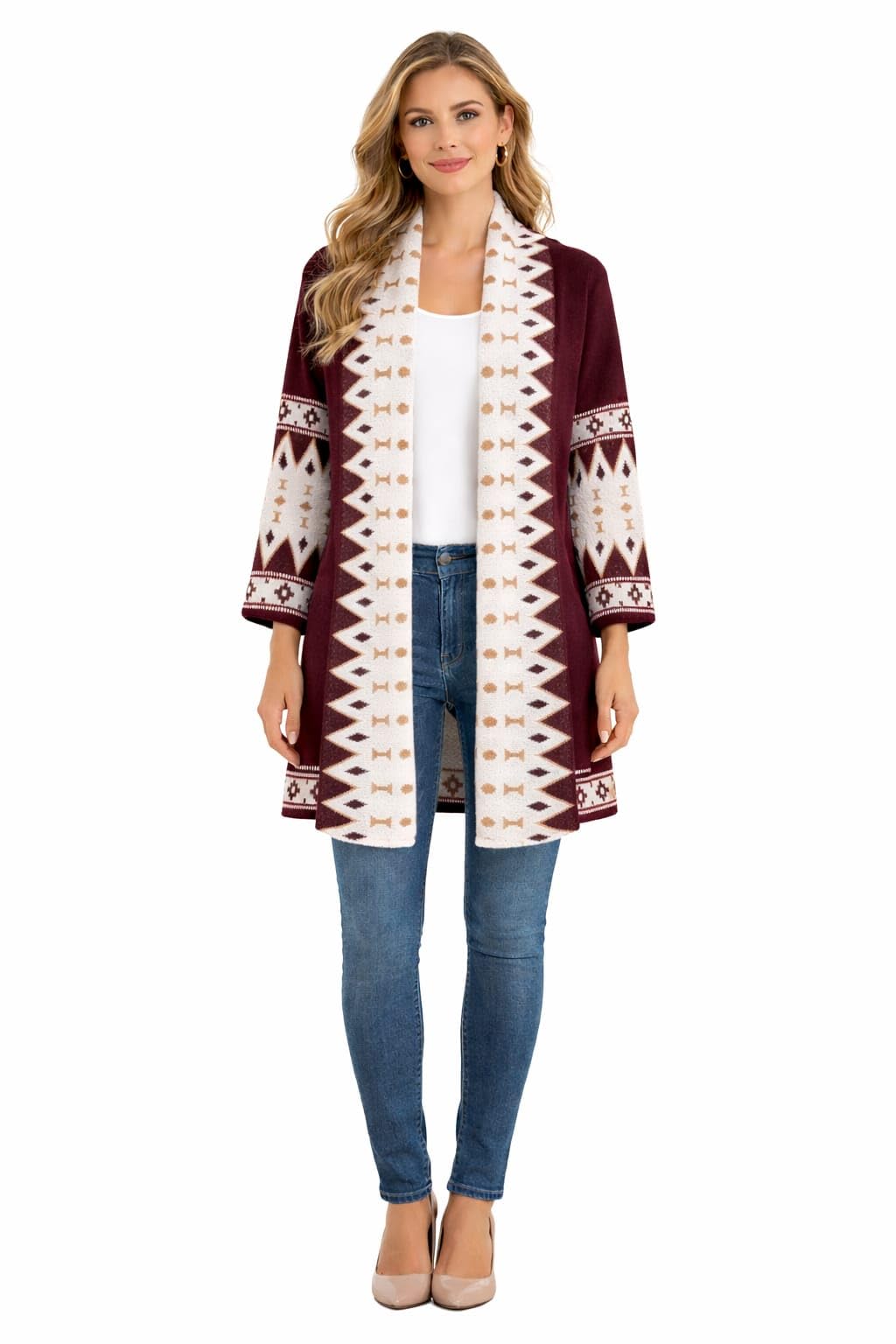 Women Winter Wear Long Front Open Sweater Shrug-image-11