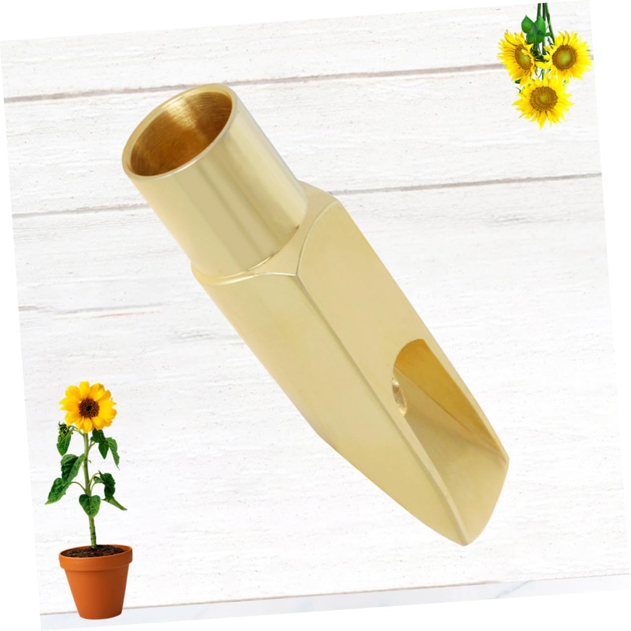 Bocchino Sax G1 Soprano in Metallo Oro per Sassofono | 6 Fori, Finitura Dorata, Accessorio Singolo, Linea per Strumenti a Fiato Soprano