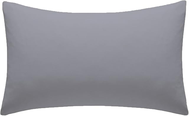 AmigoZone New 2 x Pillow Cases Housewife Plain Cover Polycotton Bedroom Luxury Pair Pack (Grey)