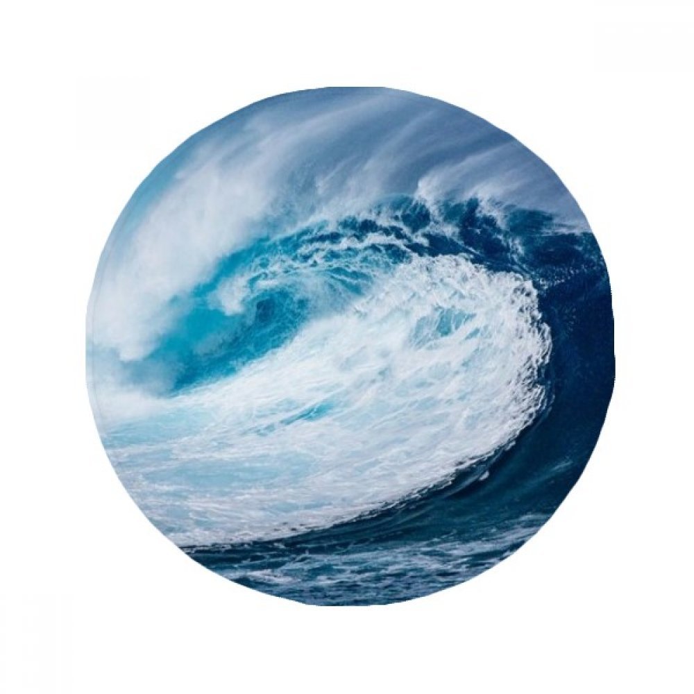 Tapis de bain rond vagues marines antidérapant déco pour salon et cuisine