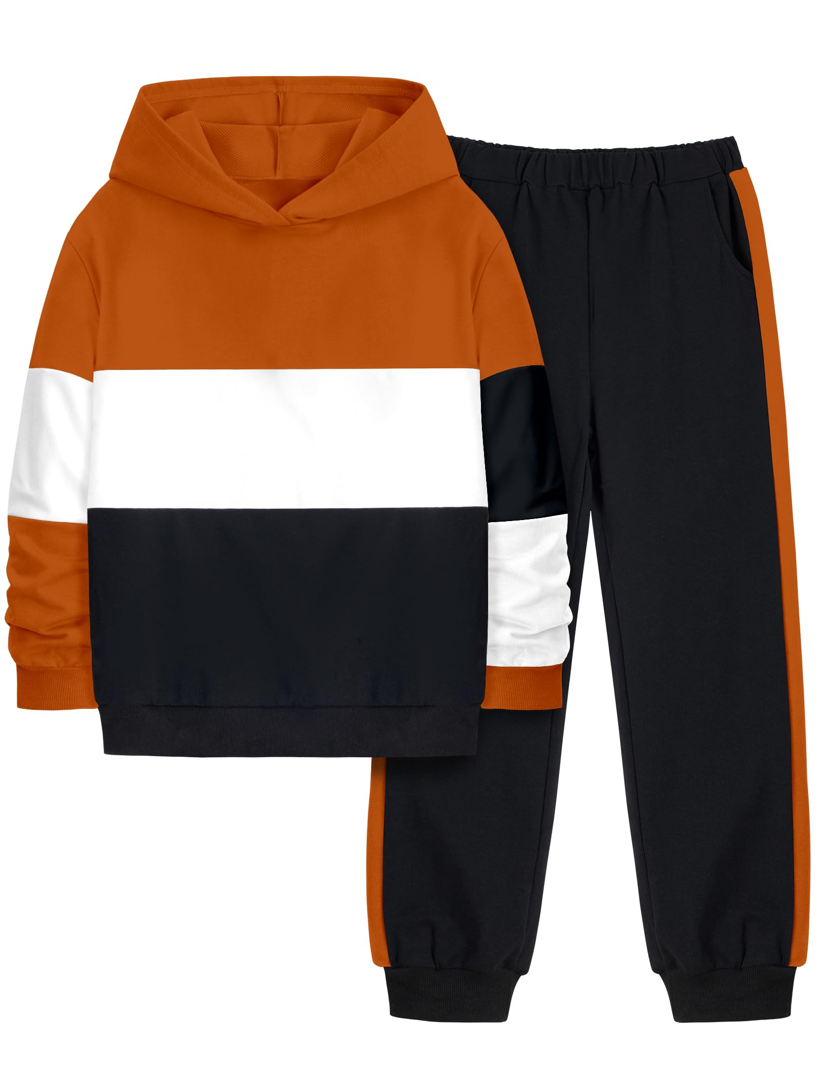 Crazyme Deluxe Boys' 2-Piece Hoodie and Sweatpants Set (Fall/Winter Wear, Sizes 6-14)