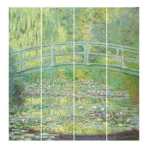 Bilderwelten Cortinas deslizables - C. Monet 4 Paneles japoneses Montaje para Techo 250x240cm
