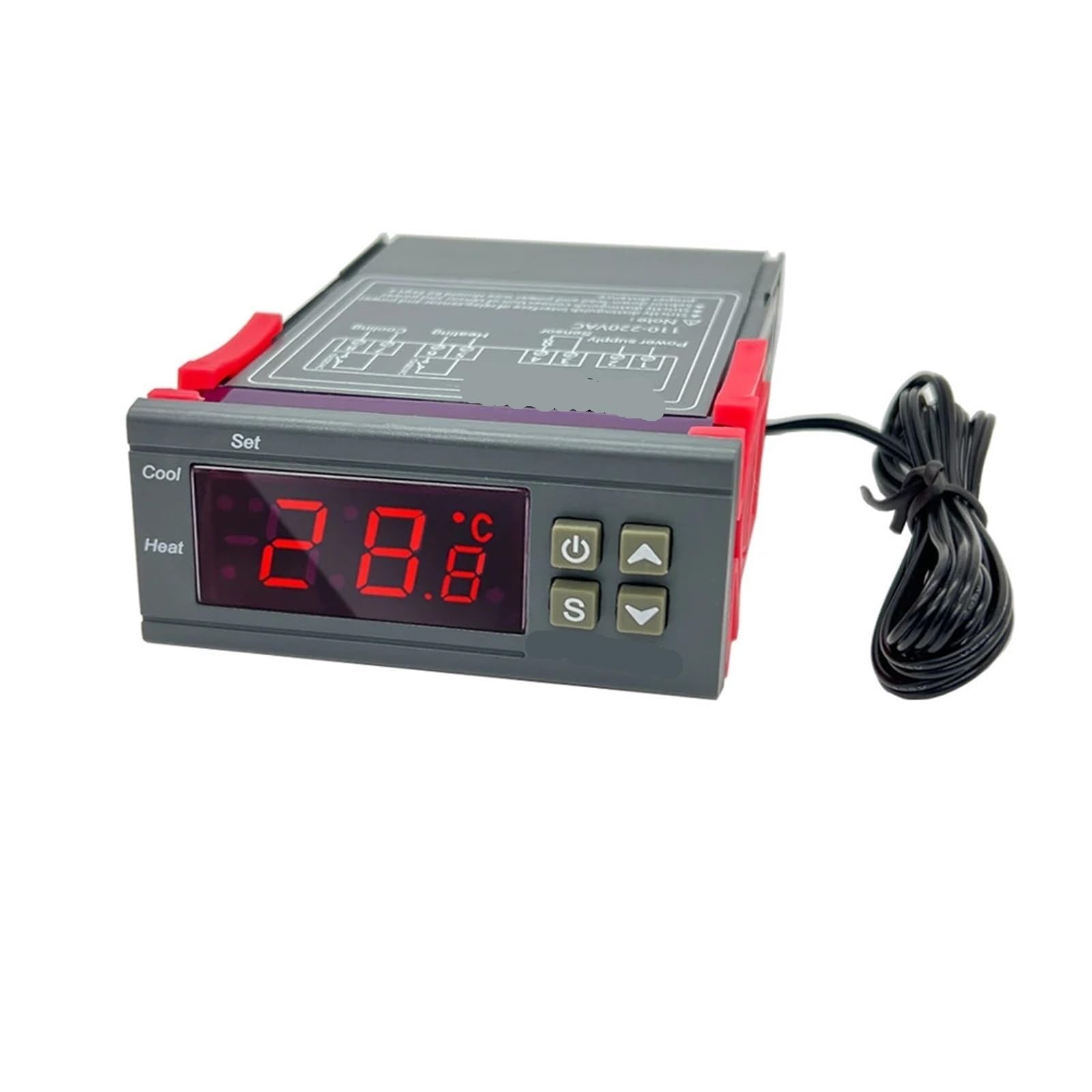 Cyfrowy regulator temperatury Termoregulator Termoregulator Inkubator Przekaźnik LED 10A Ogrzewanie Chłodzenie 12V 24V 220V (AC 110V-220V)