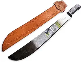 Facão Para Mato Cana Galho Pescaria 16" Polegadas + Bainha em Couro Legitimo