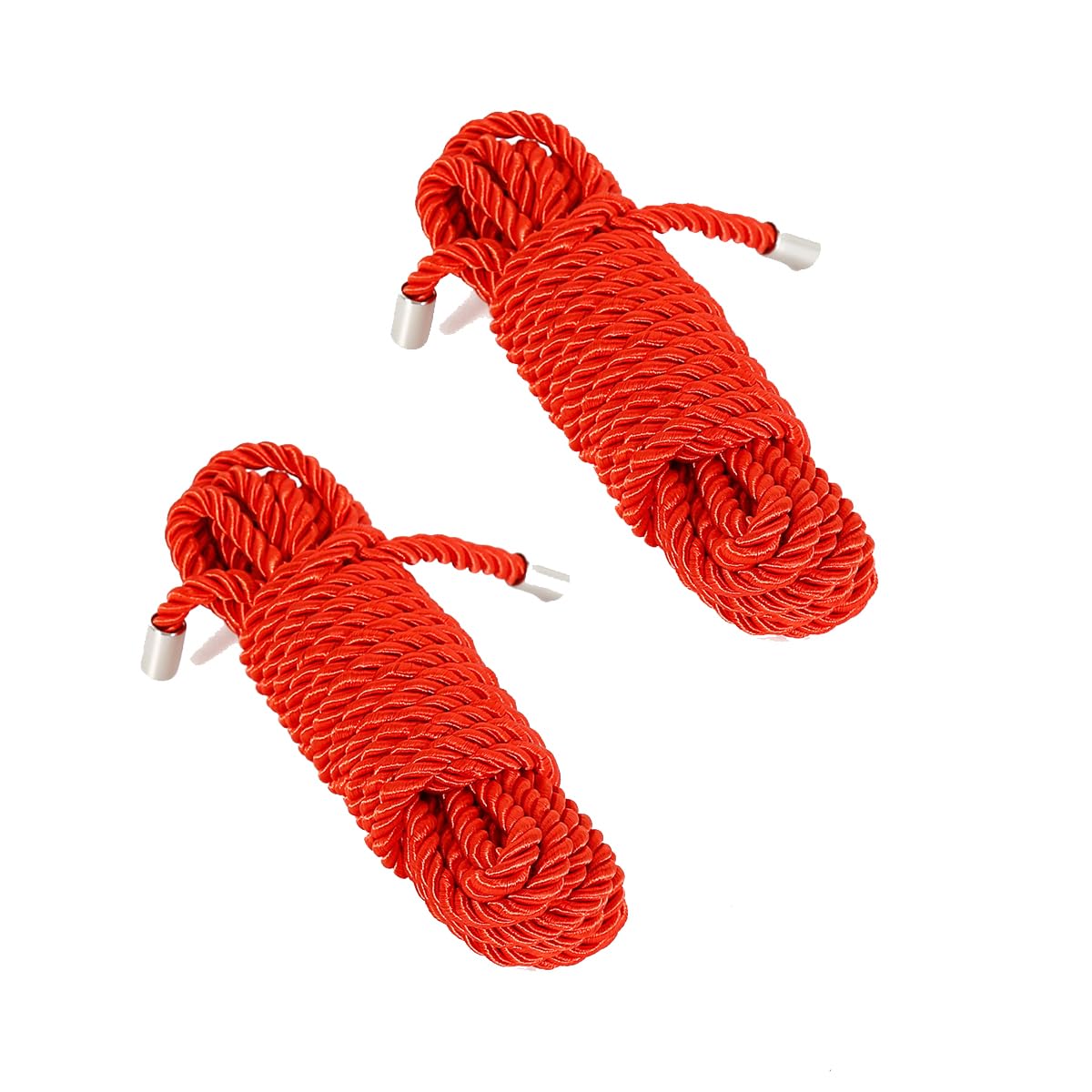Minvy Red Soft Silk Rope, 2-Pack Skin Friendly Twisted Trim Rope Nylon Twisted Cord, Braided Twisted Silk Ropes For Decorative Twisted Satin Shiny Cord Rope (, 10M/32.8Ft)