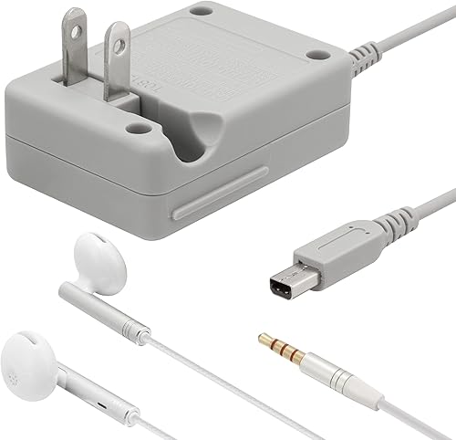 Funturbo Cargador 3DS 2DS DSi Cargador y Auriculares Kit de Cargador de Alimentación de CA Cable de Carga para Nintendo 3DS3DS XL2DS2DS XLDSiDSi XL