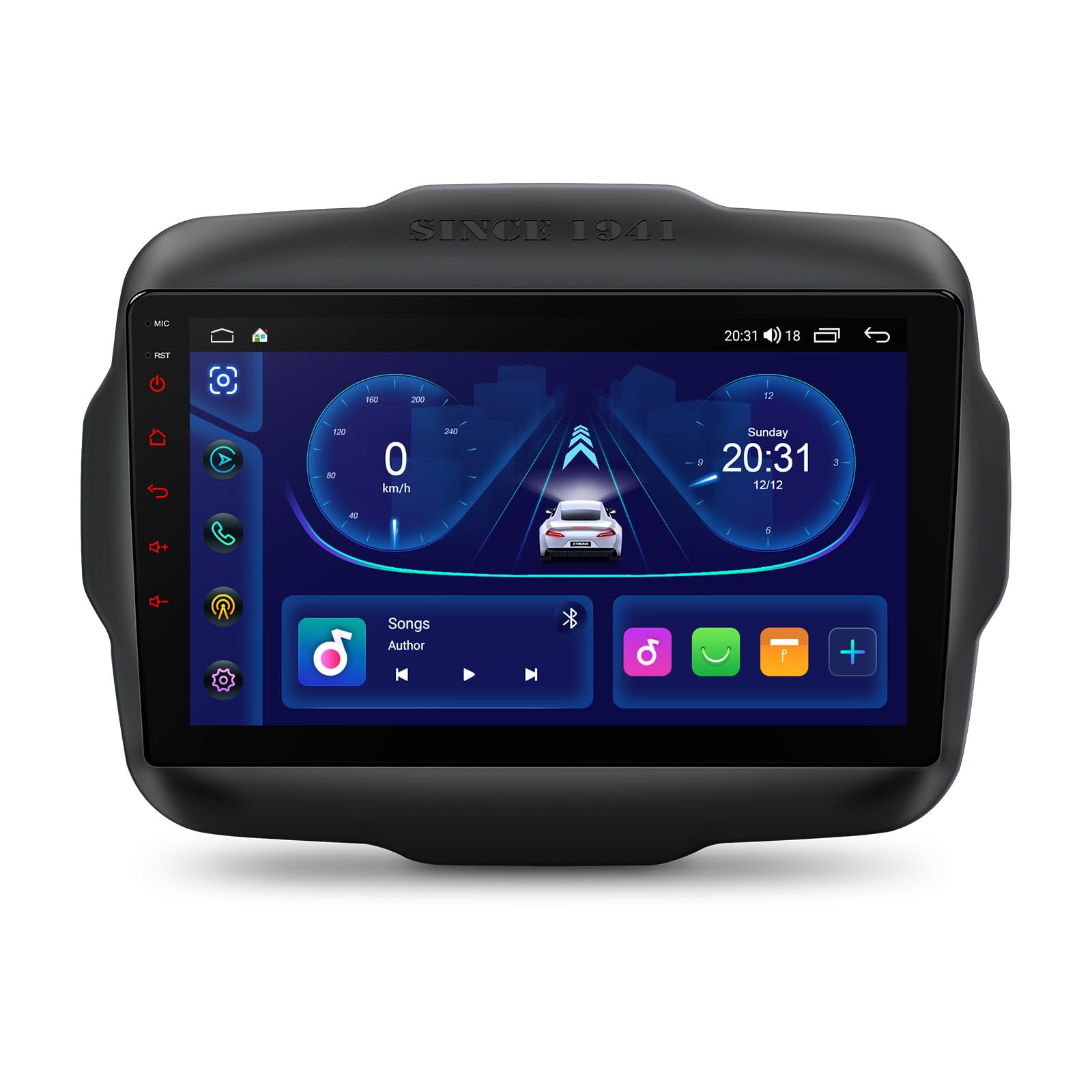 Android 13 Car Stereo for Jeep Renegade, 9 Inch Touch Screen GPS Navigation Bluetooth Head Unit Built-in DSP Car Auto Play Support 4G LTE OBD2 DVR TPMS Backup Camera