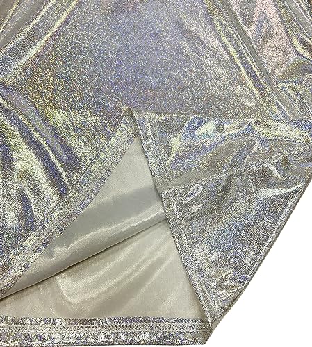 ZUYPSK Kinder Jungen Mädchen Metallic T-Shirt Lockeres Oberteil Kurzarm Paillettiertes Performance-Party-Jazz-Tanz-T-Shirt (DE/NL/SE/PL, Numerisch, 122, Regular, Silber)