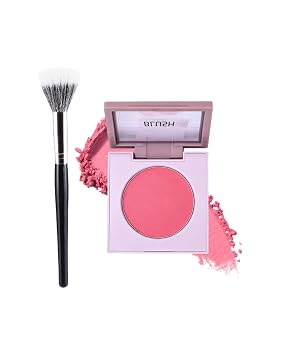 Matte Blush Palette,Rose Pink Face Powder Blush Palette for Cheeks,Blendable Long Lasting Blusher,Ultra Fine Smooth Cream Lightweight Matte velvet finish Women Contour & Highlight Makeup Blusher-03