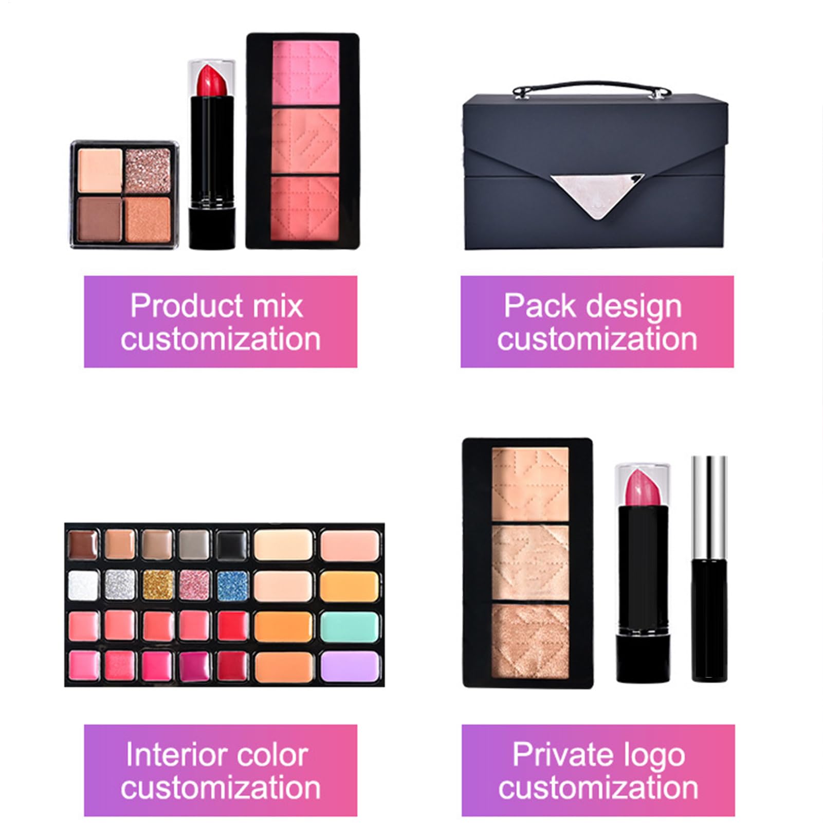 Make-up-Set für Damen, komplettes Make-up-Set, Make-up-Kits für Damen | Starter-Set – Full-Start-Kosmetik-Set für Anfänger und Profis, inklusive Kosmetik u